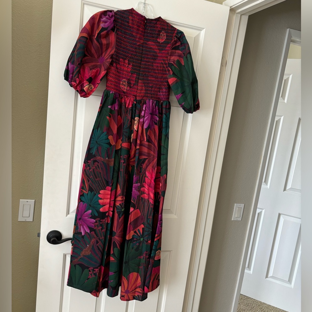 FARM Rio Floral Midi Dress - Red and Green - Picture 4 of 9